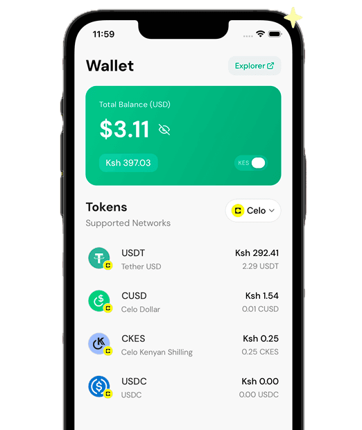 Wallet main screen